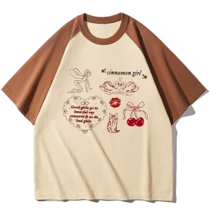 Cherry top women designer harajuku streetwear top girl Japanese clothing